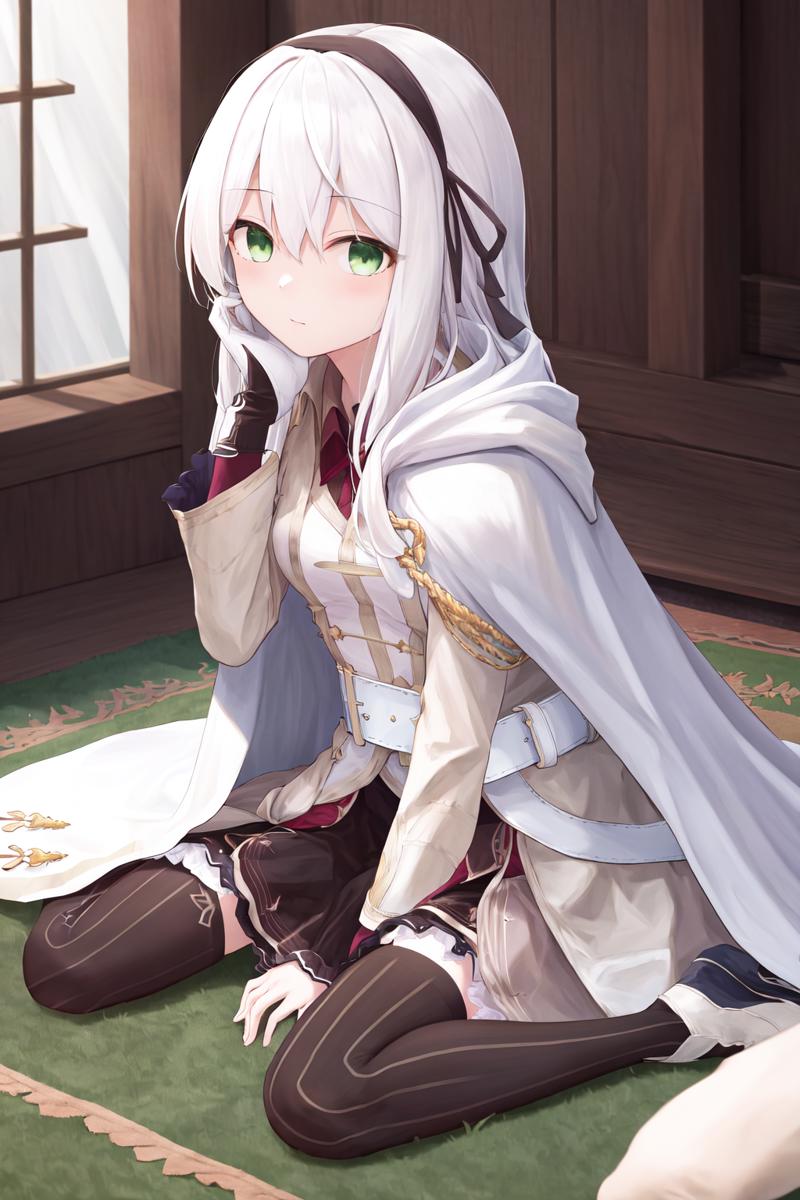 34896-1385082244-masterpiece, best quality, highres, 1girl avilia white hair green eyes, white cape white jacket belt black skirt frilled skirt s.png